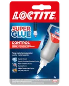 Loctite Super Glue Control, 3g tube med præcisionsapplikator. Velegnet til metal, porcelæn, plast, gummi, læder og træ. Stærk, hurtigtørrende lim til kontrolleret dosering.
