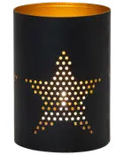 Lysestage 14 cm - sort og guld