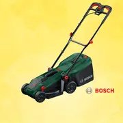 Bosch plæneklipper med græsopsamler i grøn og sort