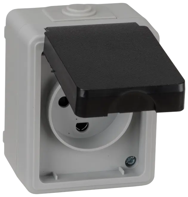 Stikkontakt enkelt IP54 stænktæt