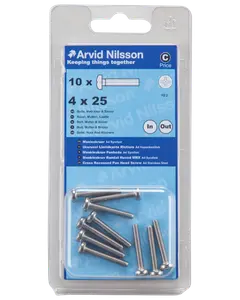 Arvid Nilsson Maskinskrue A4 PH M4 x 25 mm 10-pak