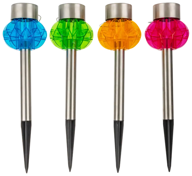 Solcellslampa på spett färgad 