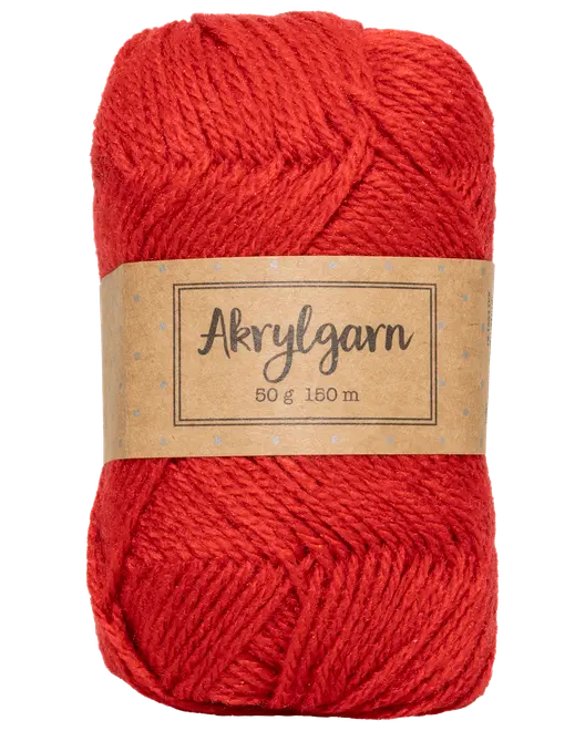 Akrylgarn 50 g - rød