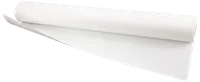 En stor rulle almindeligt hvidt papir, delvist rullet ud. Papiret er glat og uden belægning, velegnet til tegning, hobby eller afdækning. Ingen synlige mærker eller tekstur.