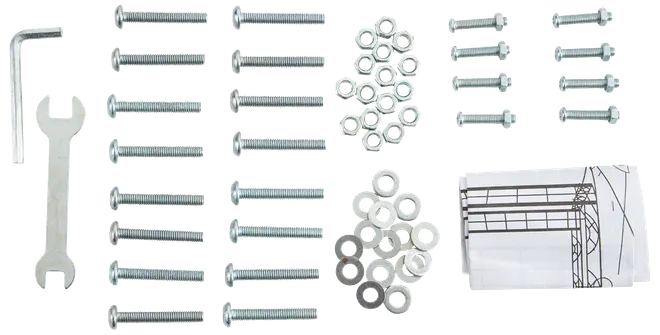 Påse med skruvar och nycklar till paviljong 