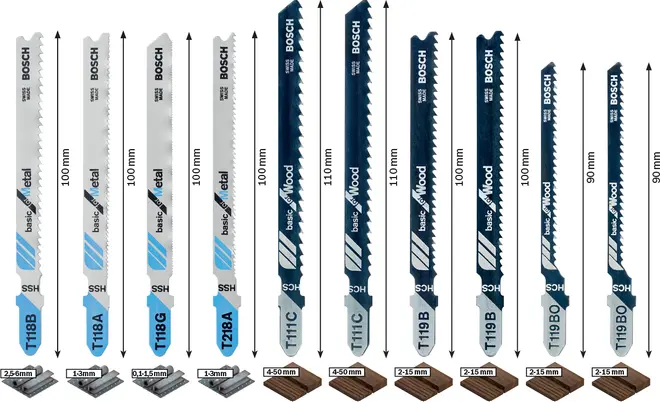 Stiksavsklinge træ/metal 10 dele