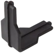 Sort magasinlader i plast til pistoler, kompakt og let, med ergonomisk greb og vinklet design for nem påfyldning af ammunition i magasiner. Holdbar og brugervenlig.