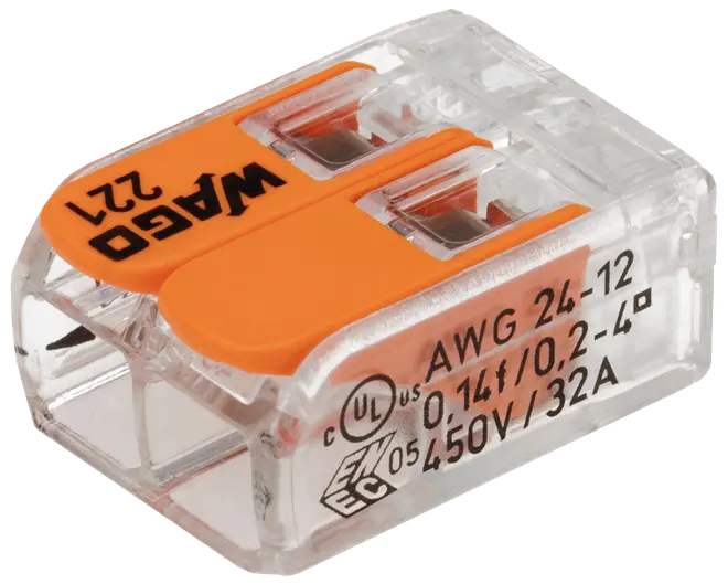 WAGO Kopplingsklämmor för 2 trådar 16-pack