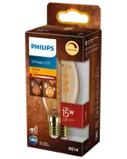 Philips Vintage LED flammepære i emballage, dæmpbar, 2,5W svarer til 15W, 136 lumen, varm 1800K, E14-sokkel.