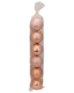  Julgranskulor Ø7 cm 6-pack - Roséguld