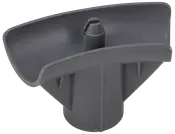 Svart plastfäste för diskmaskinens spolarm, böjd ovansida med central munstycke, cylindrisk bas, håller och stödjer spolarmen under diskning.