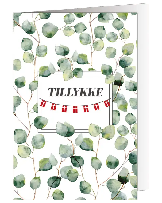 Kort 11 x 17 cm - Eucalyptus og flag
