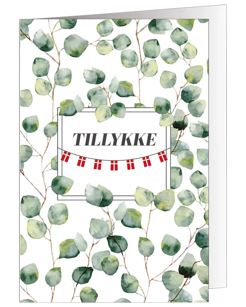 Kort 11 x 17 cm - Eucalyptus og flag