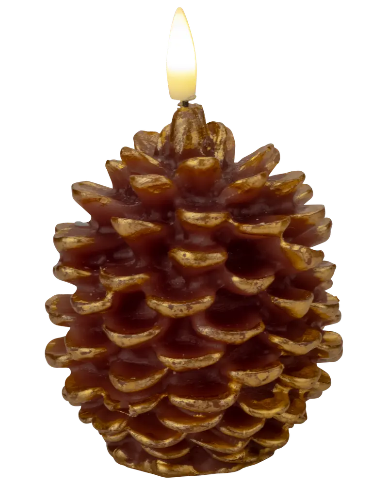 LED kotte 9,5 cm - brun med guld 