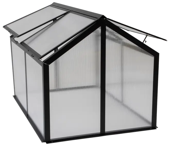 Minidrivhus 120 x 80 cm sort + polykarbonat