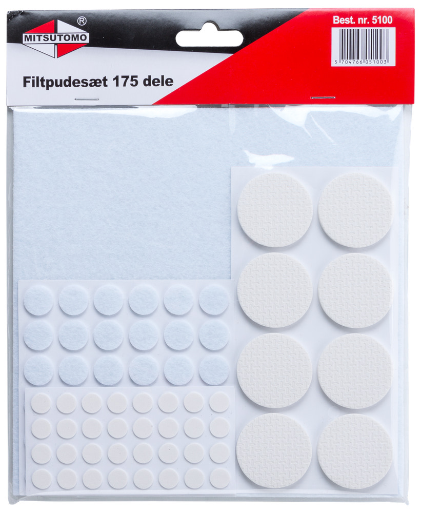 Filttassar 175 delar vit