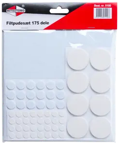 Filttassar 175 delar vit