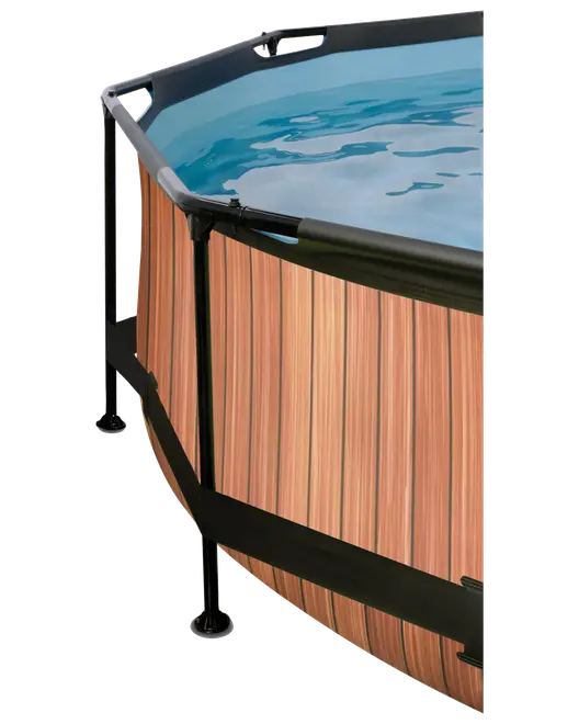 EXIT TOYS Pool Ø360x76 cm med pumpe og skærm - brun