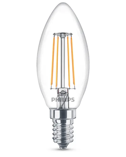 PHILIPS LED kronlampa 4,3W E14 2-pack