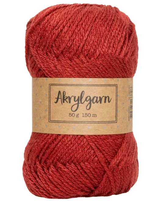 Akrylgarn 50 g - rød okker