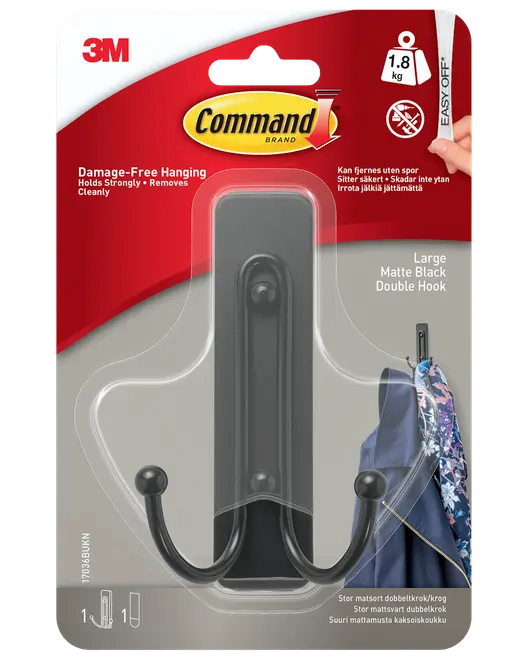 Command™ Dubbelkrok – Matt Svart, Stor
