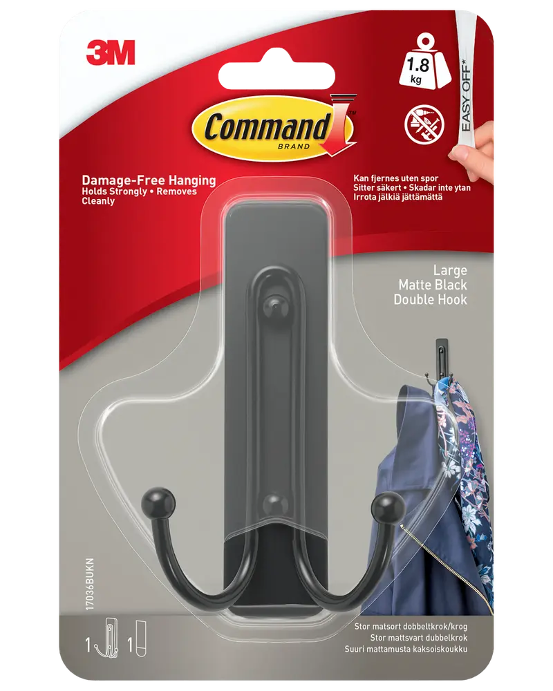 Command™ Dubbelkrok – Matt Svart, Stor