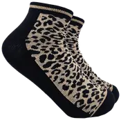 Ankelsokker med leopardprint - Sort
