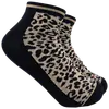 Ankelsokker med leopardprint - Sort 
