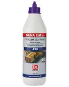750 ml Dana Lim trælimflaske med lilla låg, mærket Trælim D2 Inde til indendørs brug.
