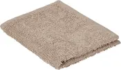 Vikt beige tvättlapp i mjuk, absorberande frottébomull. Har en texturerad yta och färdiga kanter, lämplig för skonsam rengöring och daglig användning.