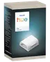 Philips Hue Flux Connector i hvid, kompakt design, bruges til at forbinde lysstrips. Leveres i en mærket æske med produktbillede og specifikationer på siden.