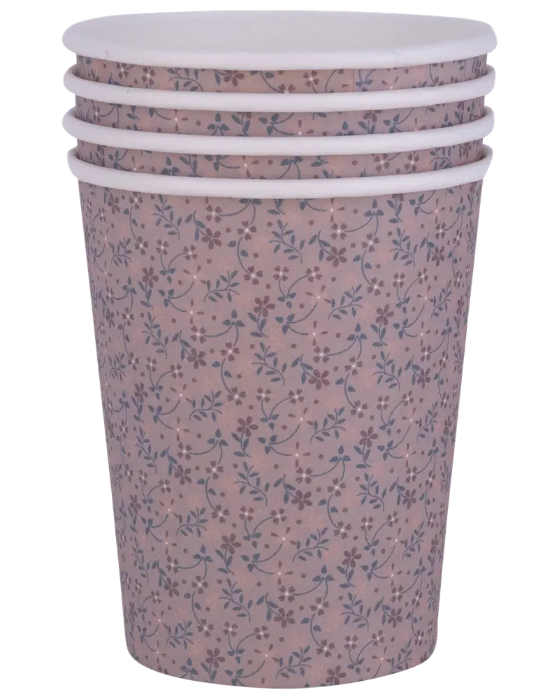 Pappmugg 250 ml 4-pack - blommor