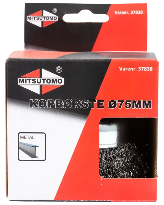 Mitsutomo Kopbørste stål Ø75 mm