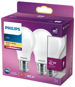 PHILIPS Pære 5W E27 A60 2-pak