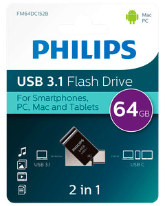 PHILIPS USB 3.1 2-I-1 64 GB