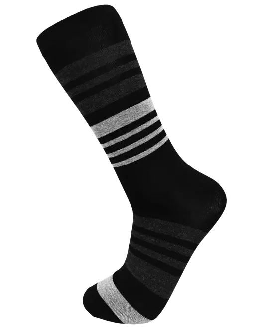Strumpor med ränder - grå och vit