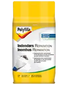 Polyfilla indendørs reparationspulver til vægge og lofter, egnet til revner og huller op til 2 cm dybde. Hvid farve, skrue- og sømfast. Til pudsede overflader.