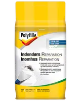 Polyfilla indendørs reparationspulver, 2 kg, til udfyldning af små revner og huller i vægge og lofter, hvid, egnet til søm og skruer, maksimal dybde 2 cm.