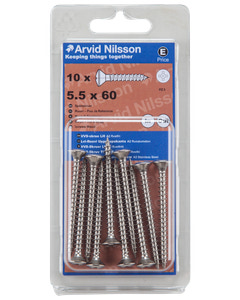 Arvid Nilsson VVS-skrue A2 5,5 x 60 mm 10-pak