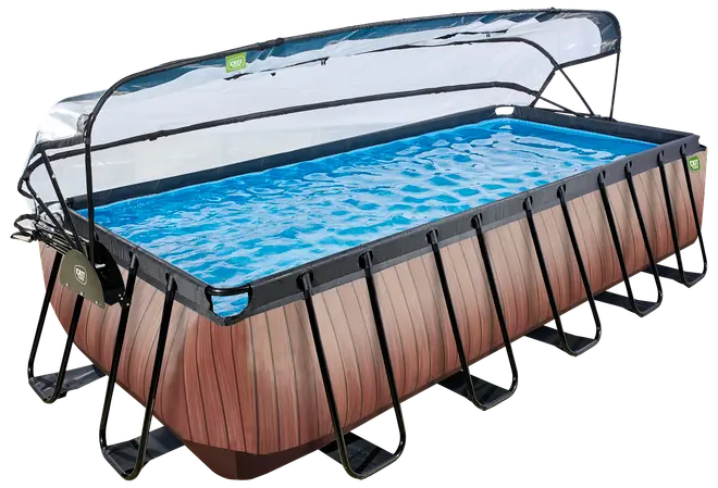 EXIT TOYS Pool 540x250x122cm med pumpe og skærm - Brun