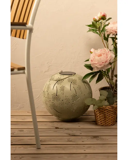 Solcellslampa rund - löv