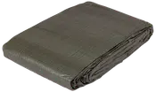 Hopvikt grå vävd presenning med texturerad, vattenavvisande yta och förstärkta kanter.