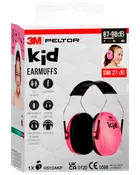 3M Peltor Kid høreværn i pink, designet til børn. Letvægts, justerbart hovedbånd, synlig farve, komfortabel pasform, dæmper støj med 27 dB. Passer til små hoveder.