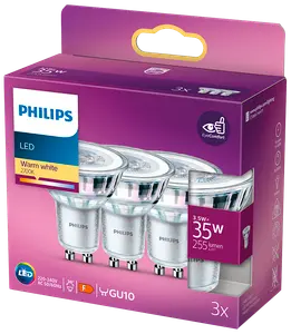 PHILIPS Reflektorlampa 3,5W GU10 3-pack