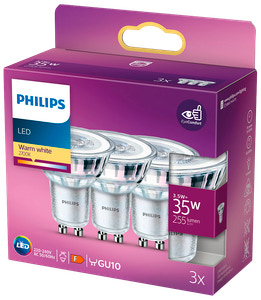 PHILIPS Spot 3,5W GU10 3-pak