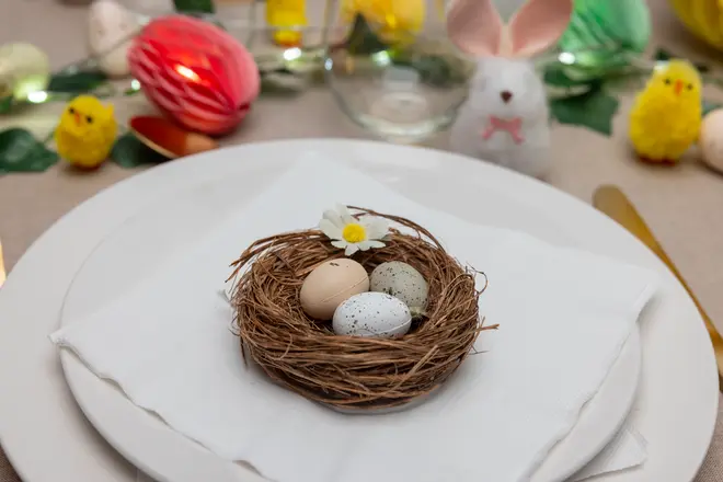 Påskägg i rede 3-pack