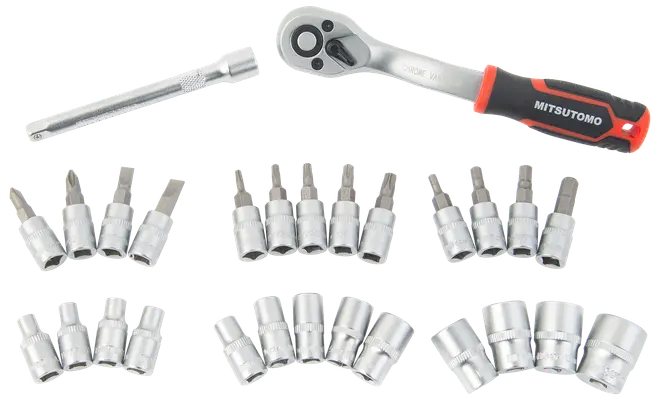 Mitsutomo hylsnyckelsats 1/4” - 28 delar