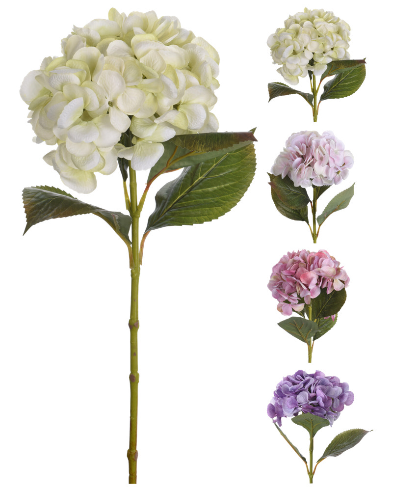 Kunstig hortensia 65 cm - assorterede