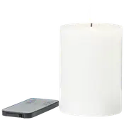 LED-vokslys 3D-flamme fjernbetjent - H. 10 cm