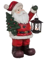 Jultomte med gran och lanterna